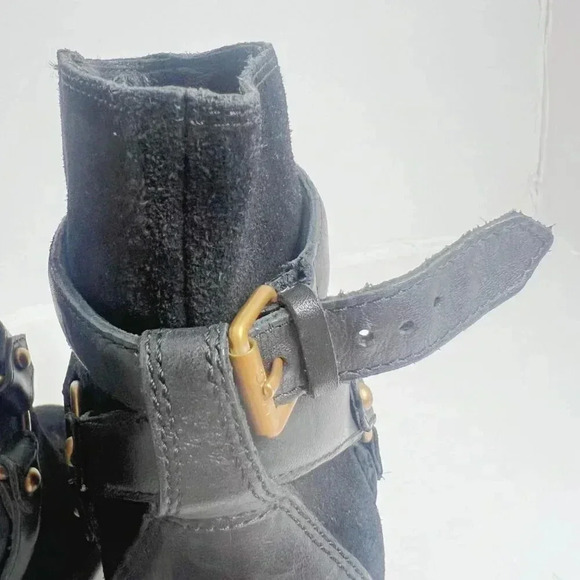 UGG Dandridge Black Suede Harness Boot Women's Size 6 - Picture 11 of 12